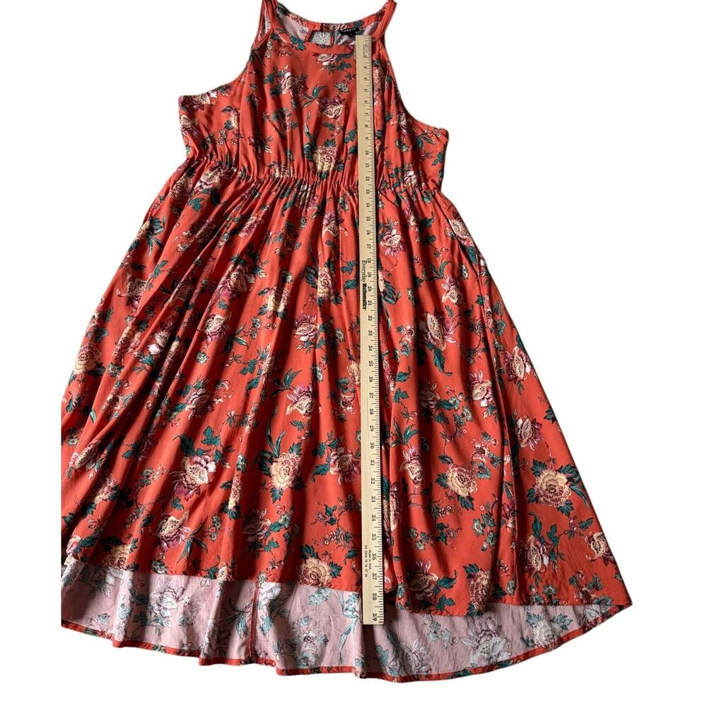 Torrid Mini Dress A-line Deep Blooms Ginger Floral Orange Sleeveless size 2 US 2 - Picture 7 of 11